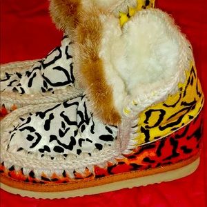 MOU ESKIMO Eskisneaker/Boot fur leopard 🐆 print size 7 / 37